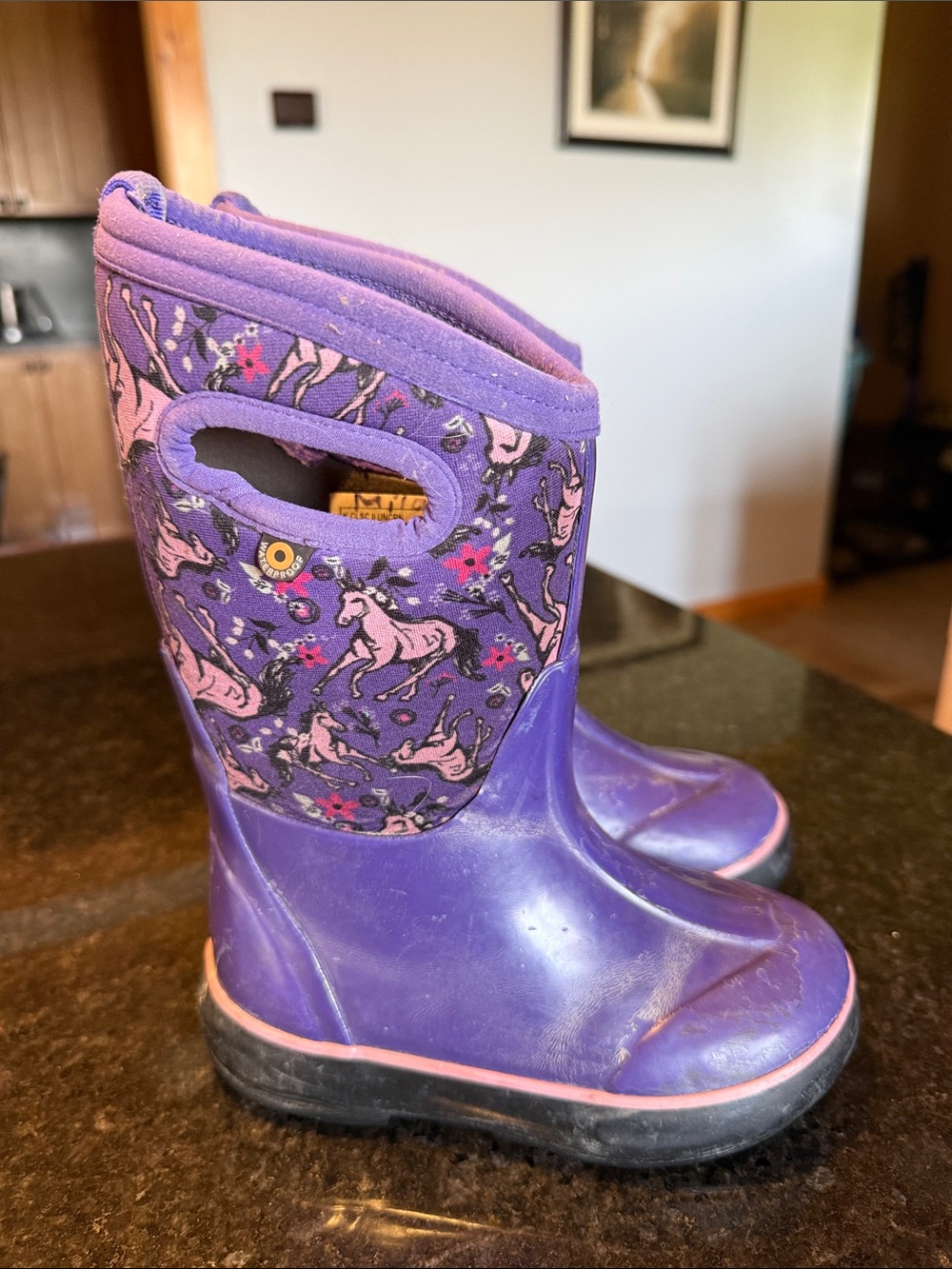 Bogs Purple Kids Unicorn Rain & Snow Boots with Pink Accents
